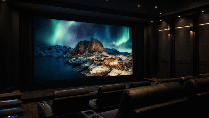 The 'Luxury Immersion Cinema' is a MicroLED wall with 14.8.8-channel sound