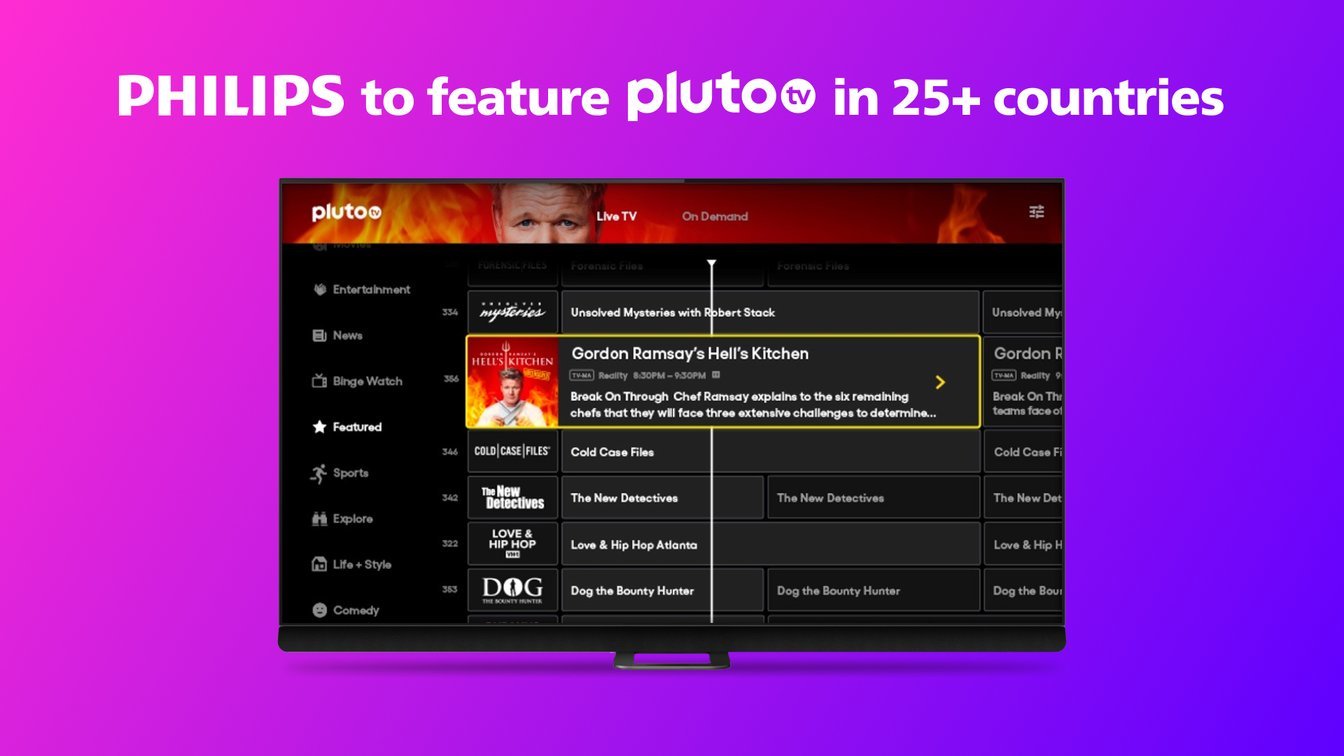 Pluto TV brings hundreds of free channels to Philips OLED TVs